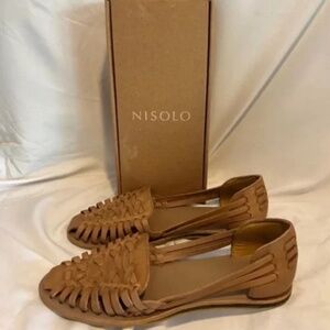 Nisolo Women's Huarache Sandal, Almond, Size 8, NEW!!